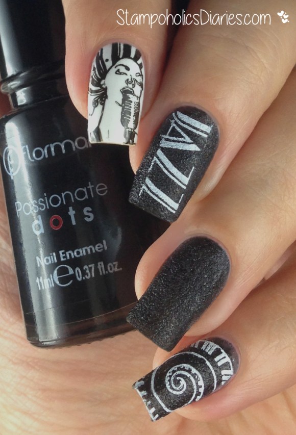 Jazz nails Flormar Passionate Dots PD06, MoYou Rockstar Collection - 14 StampoholicsDiaries.com