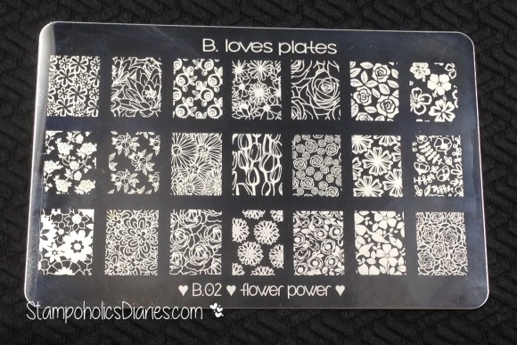 B. loves plates B02 flower power StampoholicsDiaries.com