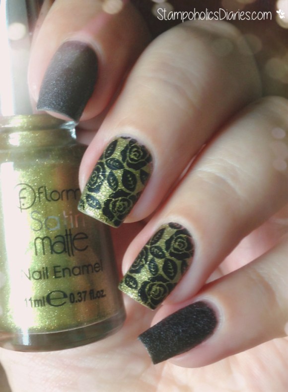 2. Rose Nails Flormar GS10 Curry, PD6, Born Pretty BP-40, Mundo de Unas Black stampoholicsdiaries.com