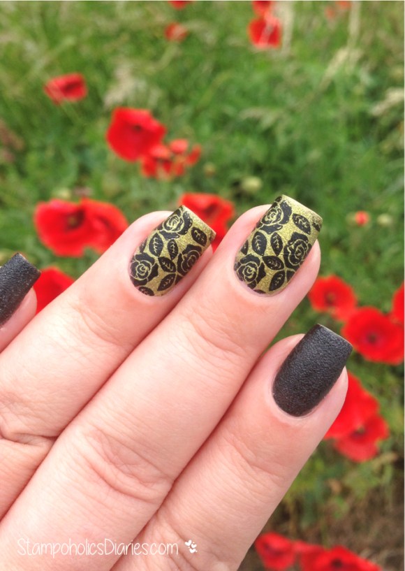 3. Rose Nails Flormar GS10 Curry, PD6, Born Pretty BP-40, Mundo de Unas Black stampoholicsdiaries.com