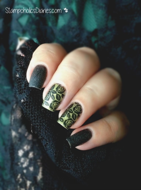 Rose Nails Flormar GS10 Curry, PD6, Born Pretty BP-40, Mundo de Unas Black stampoholicsdiaries.com