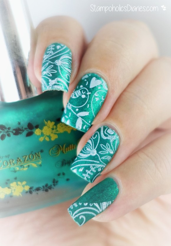 El Corazon 163 matte & Shine effect, stamping Cici&Sisi 02