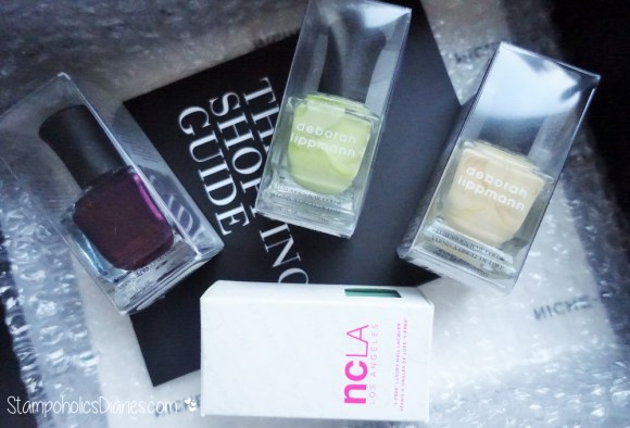 Deborah Lippmann Harem Silk from Bombay, Spring Buds, Build me Up Buttercup, NCLA Santa Monica Shore Thing