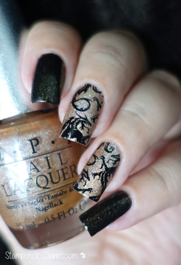 OPI DS Classic, Ciate twilight, Messy Mansion MM21 Dragon Nails