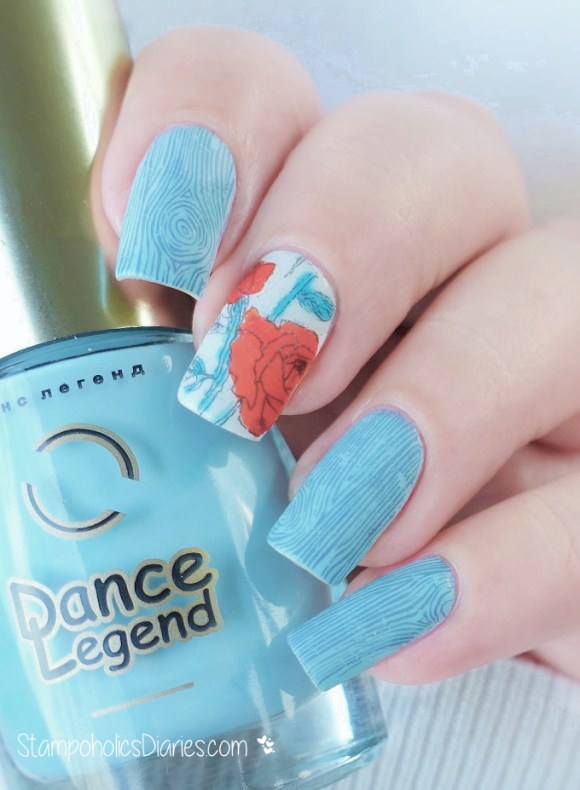 Dance Legend 342, Moyra stamping plates Florality 2 and Labyrinth Stamping